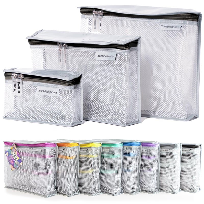 MUMI Travel Toiletry Bag Set of 3 â€“ Clear TSA Approved Toiletry Bags for Women â€“ Reusable Water-Resistant Makeup Organizer Pouches for Skincare, Cosmetics, Travel Accessories, Airport Packing - Black - Image 1